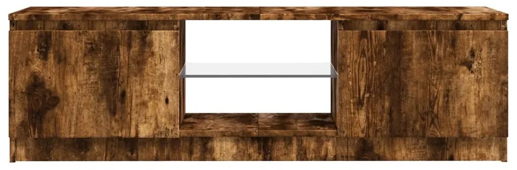 Móvel de TV com luzes LED 120x30x35,5 cm carvalho fumado