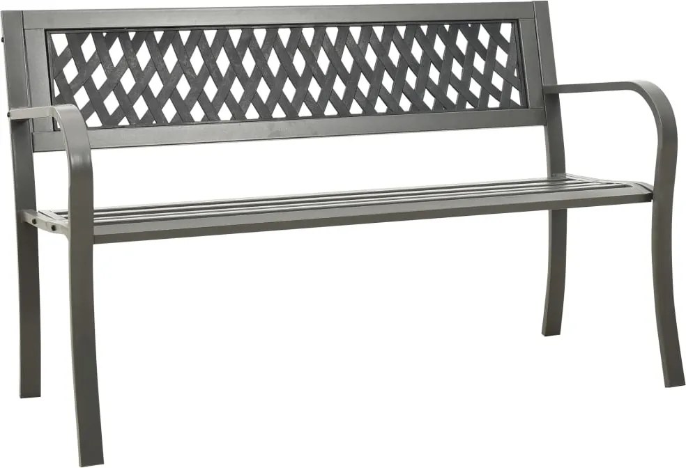 vidaXL Banco de jardim 125 cm aço cinzento