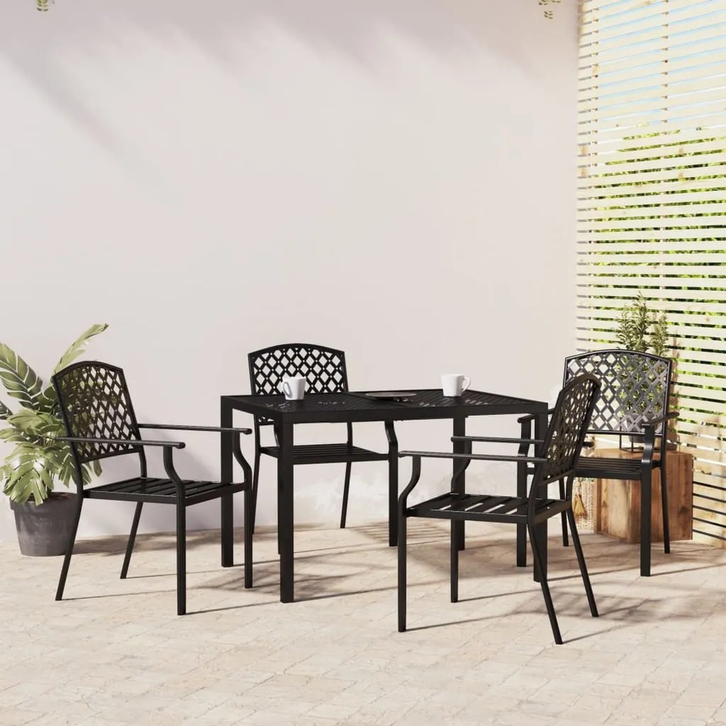 vidaXL 5 pcs conjunto de jantar para jardim aço antracite