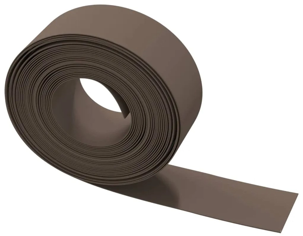Bordas de jardim 5 pcs 10 m 20 cm polietileno castanho