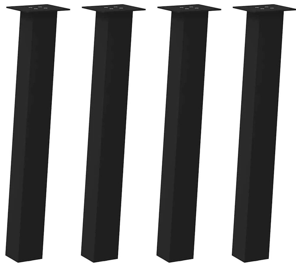 Pés de mesa de console 4 peças, preto, 72 cm, aço