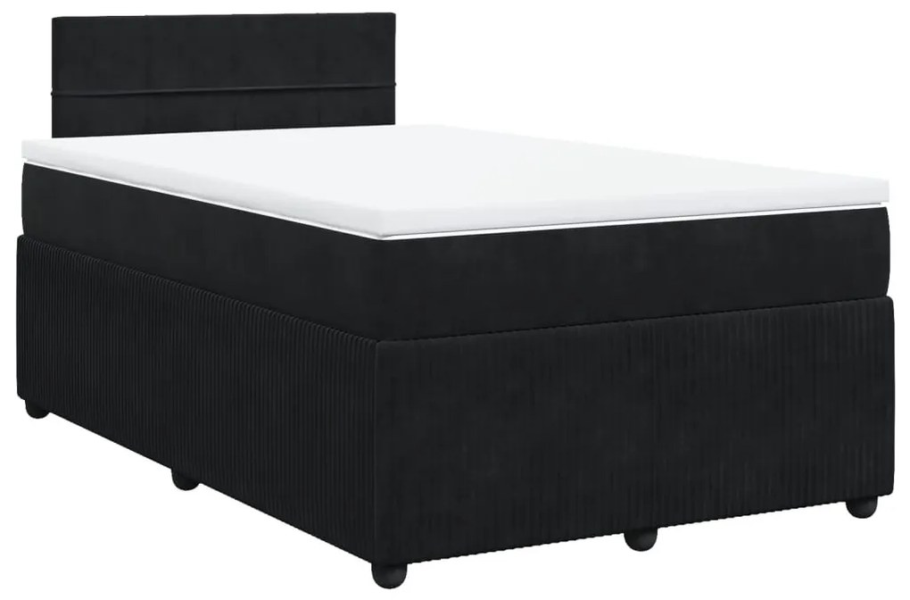 Cama boxspring com colchão 120x190 cm veludo preto