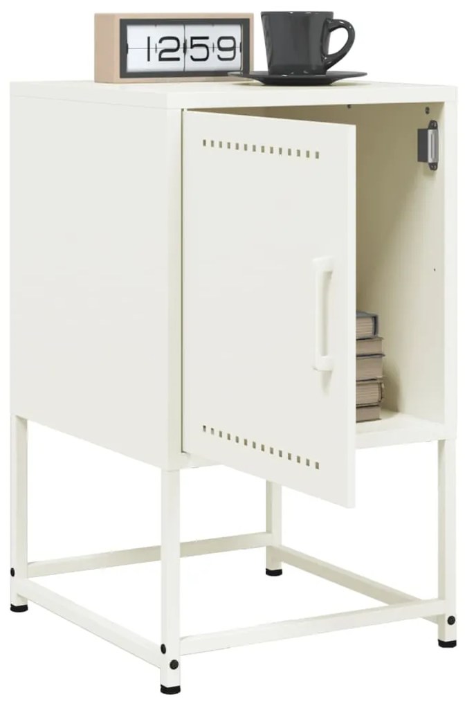 Mesa de cabeceira 36x39x60,5 cm aço branco