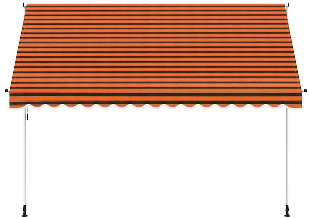 Toldo retrátil manual 350 cm laranja e castanho