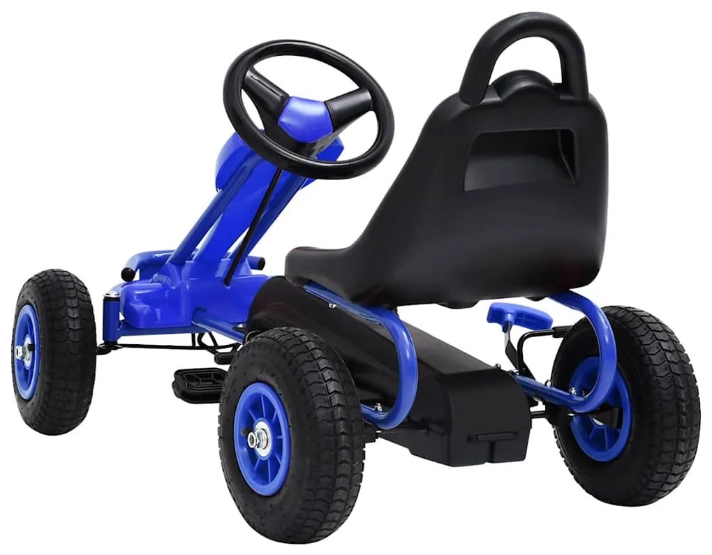 Kart a pedais com pneus pneumáticos azul