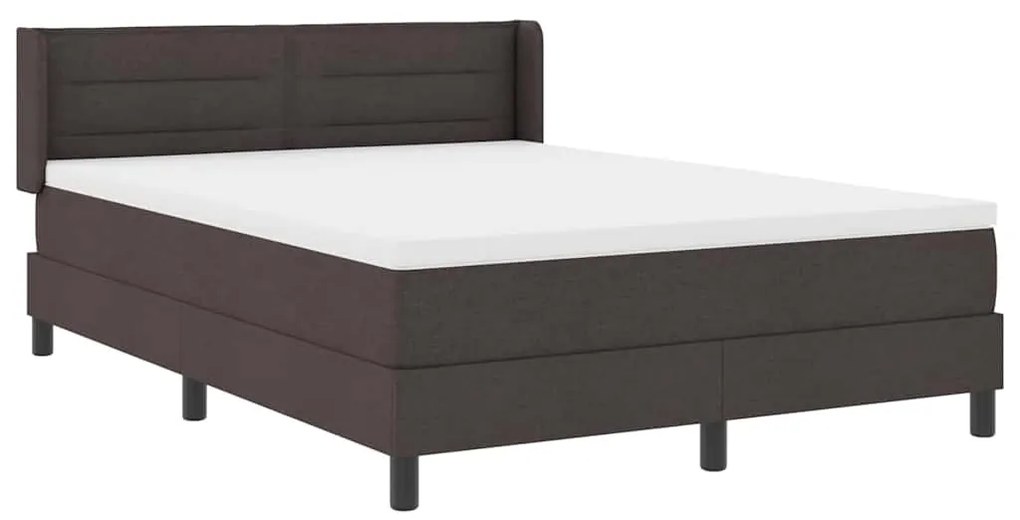 Cama Box Marrom Escuro 140 x 190 cm Tecido e Espuma