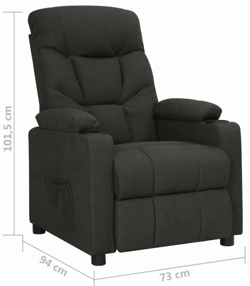 Poltrona reclinável tecido preto