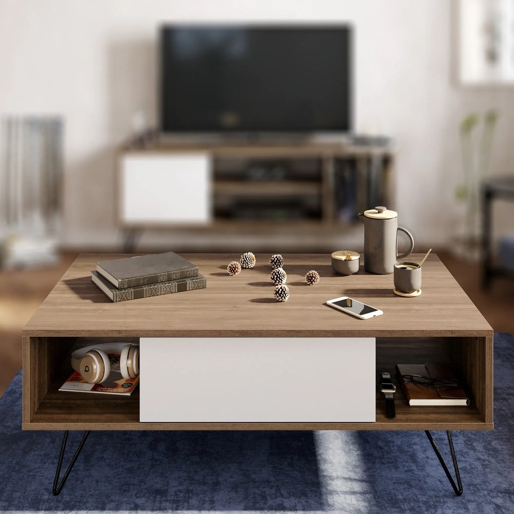 Mesa de Centro Mistico – Nogueira Branca – 120x45,6x60 cm