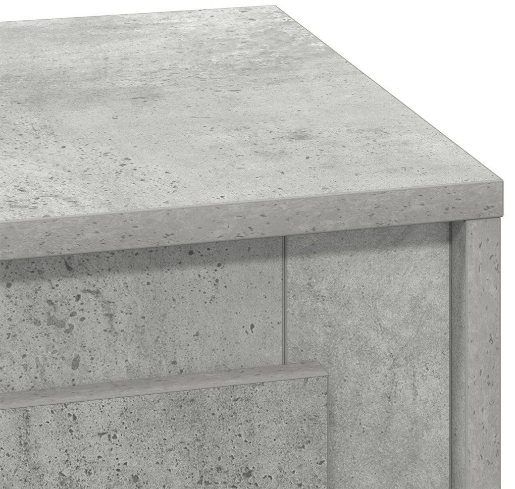 Cômodas de Cabeceira com Luzes LED 2 pcs Cinza Concreto 44x34,5x45 cm