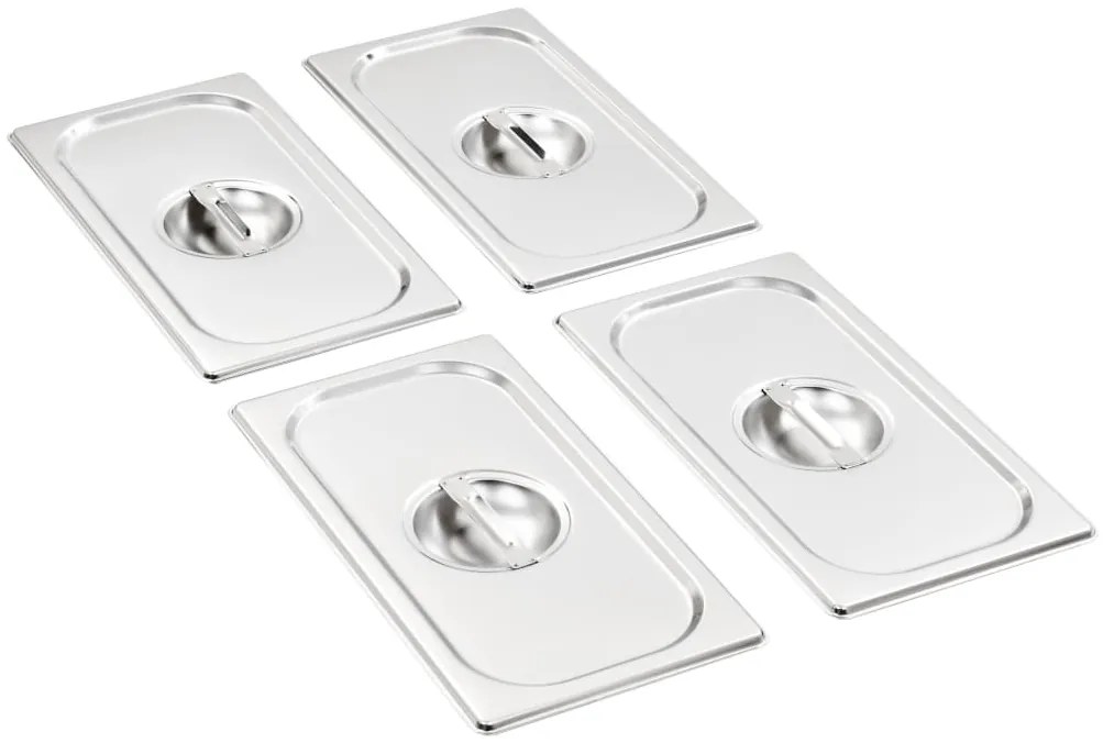 Tampas para recipientes comida GN 1/3 4 pcs aço inoxidável
