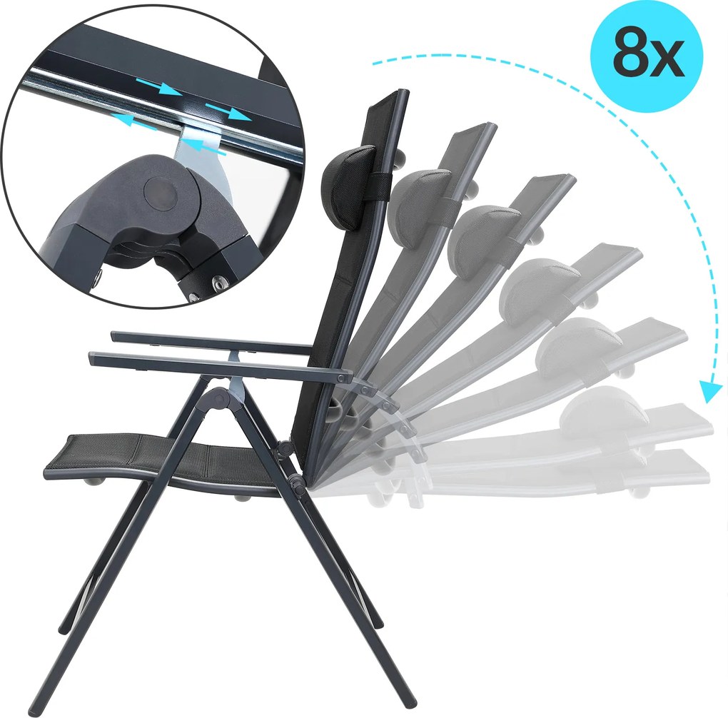 Conjunto de 2 Cadeiras de jardim Bern Premium estofada antracite