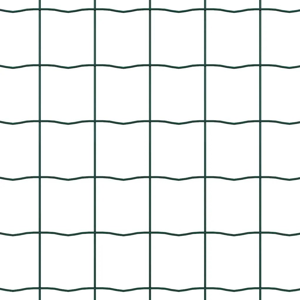 Cerca Euro com 13 postes 0,4x50m em aço galvanizado verde