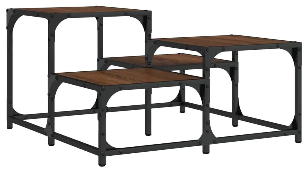 Mesa de centro 68x68x40 cm derivados madeira carvalho castanho