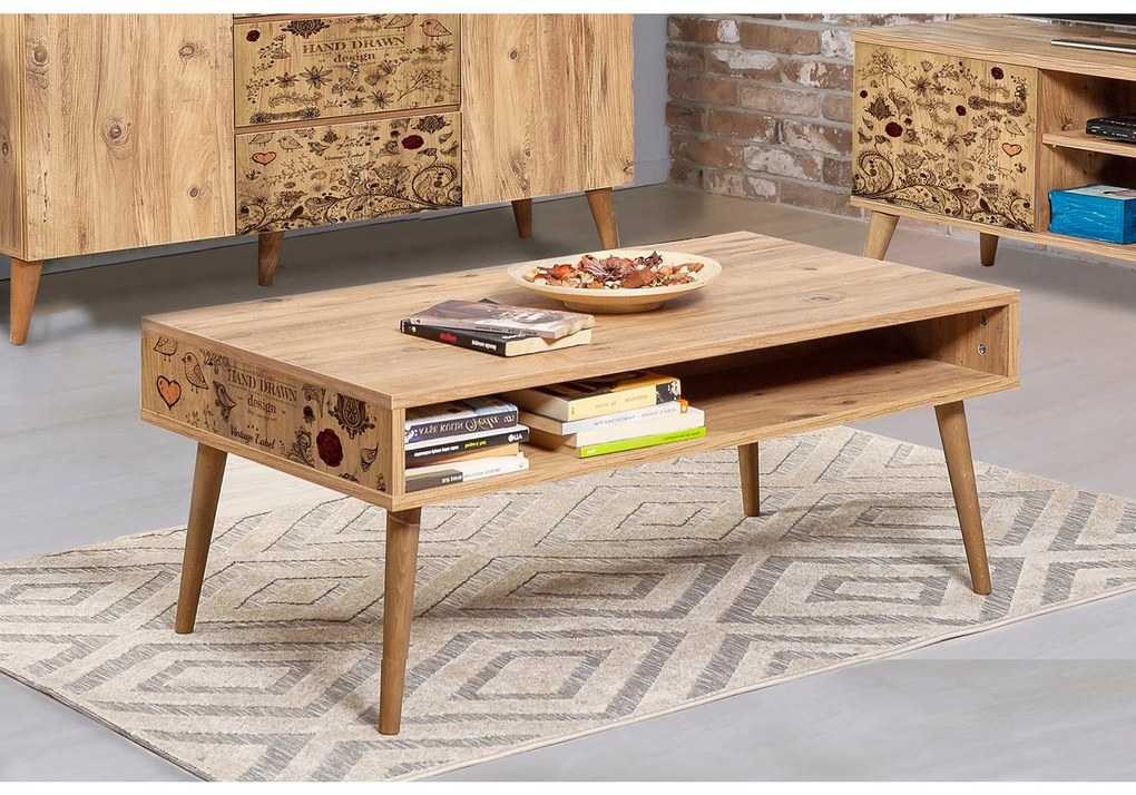 Mesa de Centro Viva – Pinheiro Atlântico – 110 cm x 45 cm x 60 cm