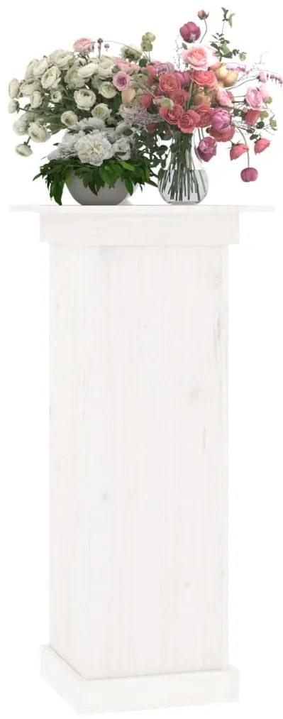 Suporte de vasos 40x40x90 cm madeira de pinho maciça branco
