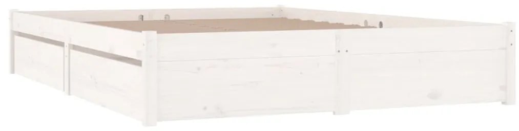 Estrutura de cama com gavetas 150x200cm tamanho King branco