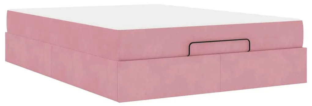 Estrutura da Cama Outros Rosa 140 x 200 cm Veludo