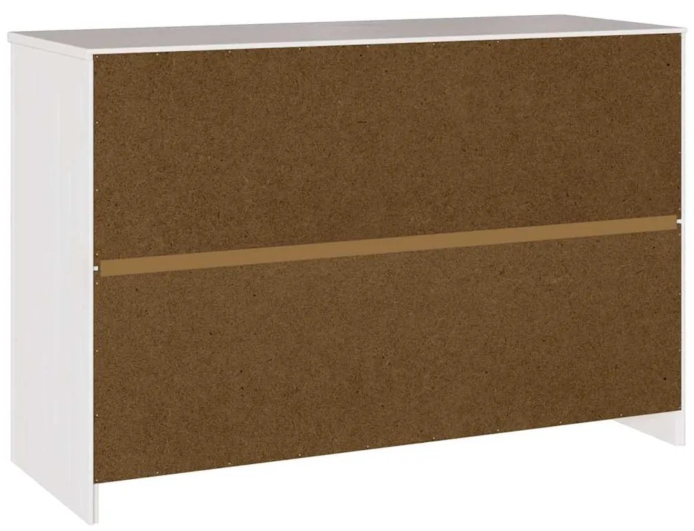 Sideboard vidaXL "DRAMMEN" Branco 114x43x75,5 cm Madeira Sólida Pinus