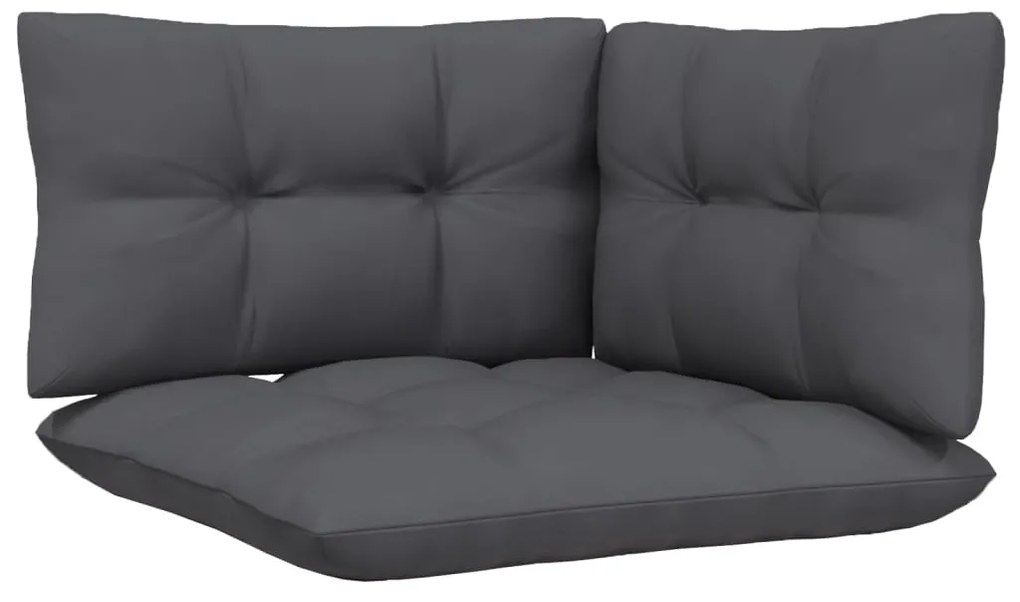 8 pcs conj. lounge de jardim com almofadões antracite pinho
