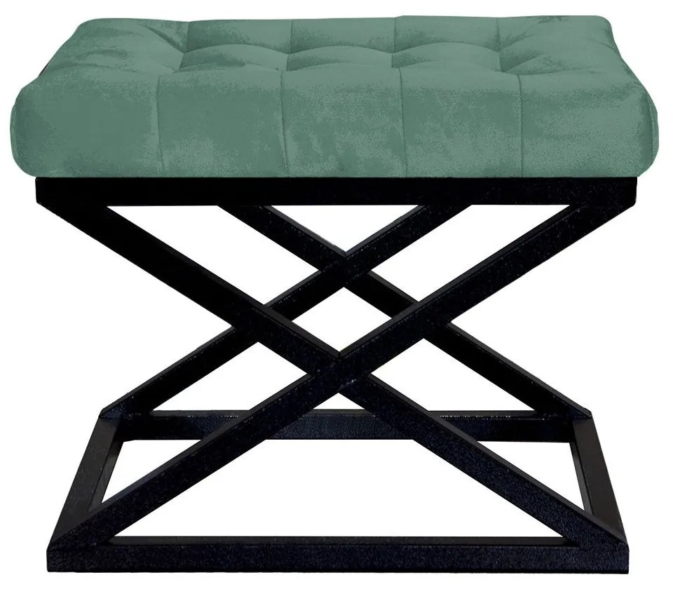 Pouffe Capraz – Preto e Verde – 50 x 42 x 40 cm