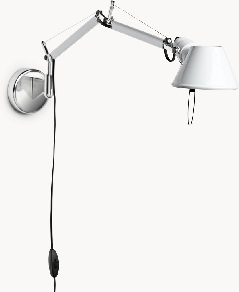 Candeeiro de parede grande regulável com ficha Tolomeo Micro