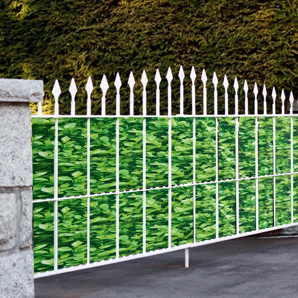 Revestimento para Cerca 3,4 kg de PVC 35 m x 19 cm com 20 Clips para Ruído, Vento e Folha de Protecção de Privacidade Verde
