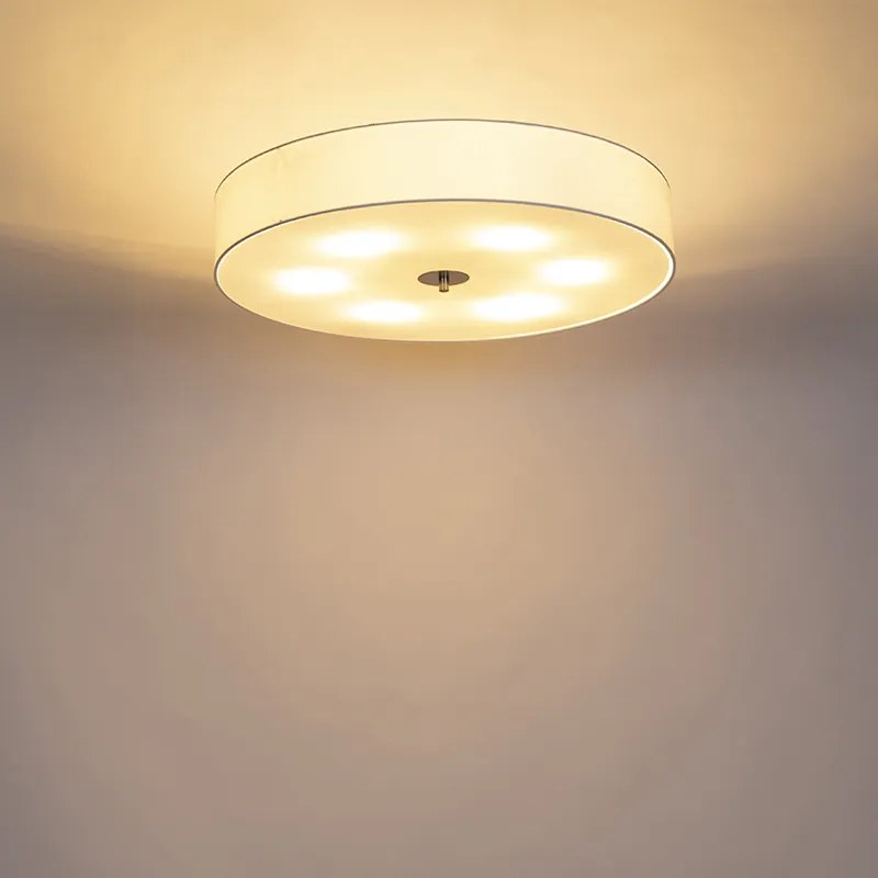 Candeeiro de teto rústico branco 70 cm - Drum Moderno,Country / Rústico