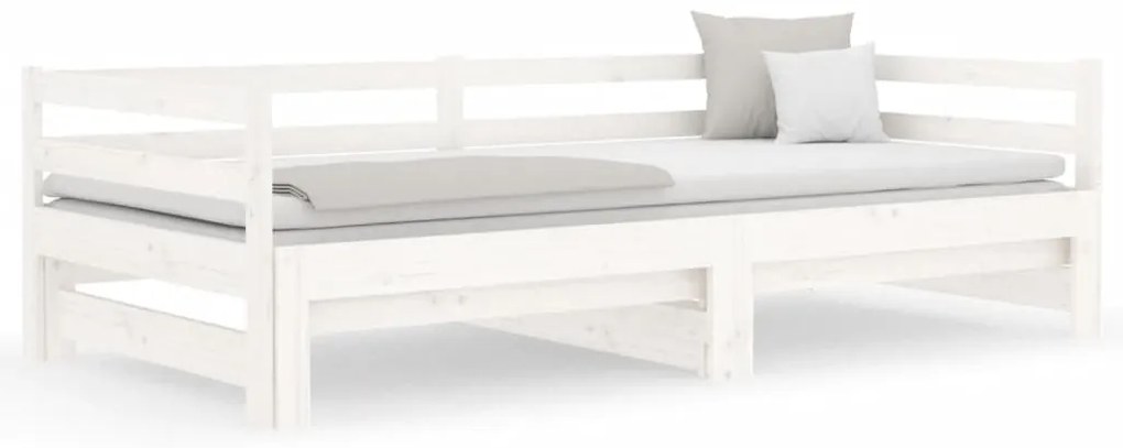 Sofá-cama com gavetão 80x200 cm madeira de pinho maciça branco