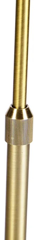 Candeeiro de pé em bronze com cúpula de linho bege 45 cm ajustável - Parte Country / Rústico