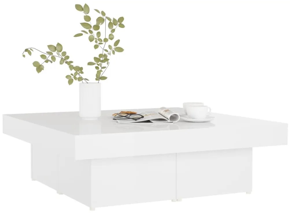 Mesa de centro 90x90x28cm derivados de madeira branco brilhante