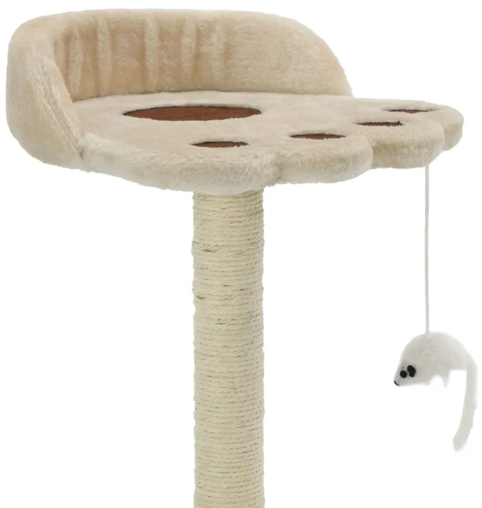 Árvore p/ gatos c/postes arranhadores sisal 40 cm bege/castanho