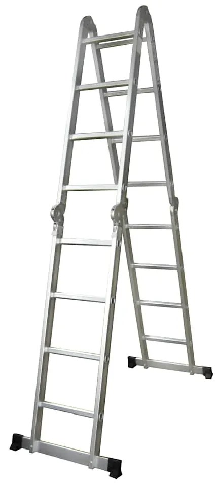 vidaXL Escada de alumínio 8 degraus 150 kg