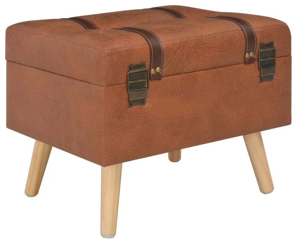 Banco de arrumação 40 cm couro artificial bronze