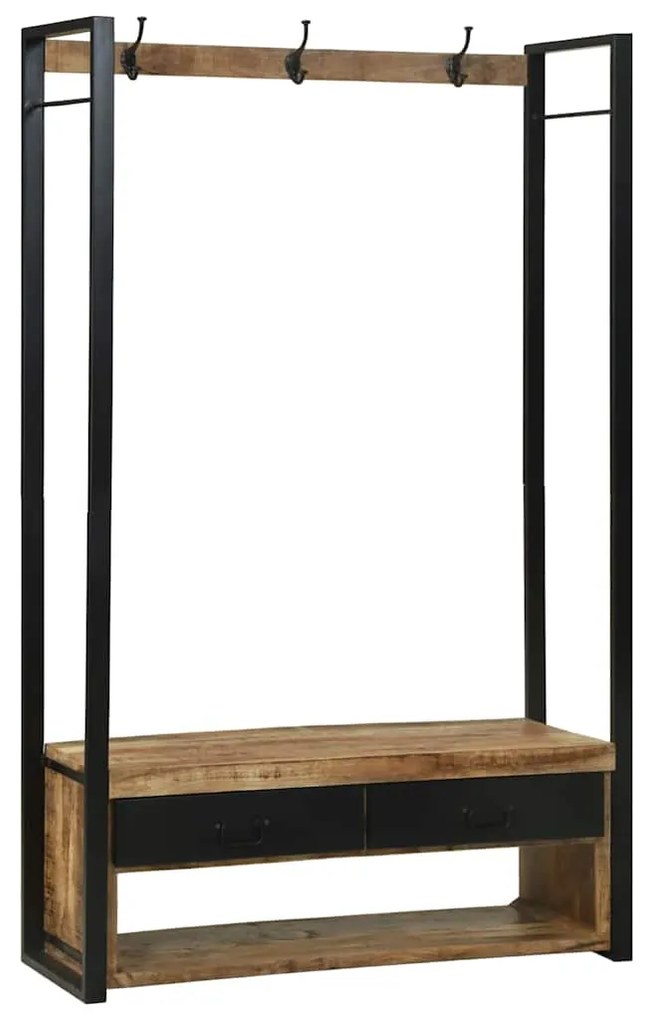 Cabideiro de Roupas com Ganchos e Prateleiras 110x40x185 cm Madeira de