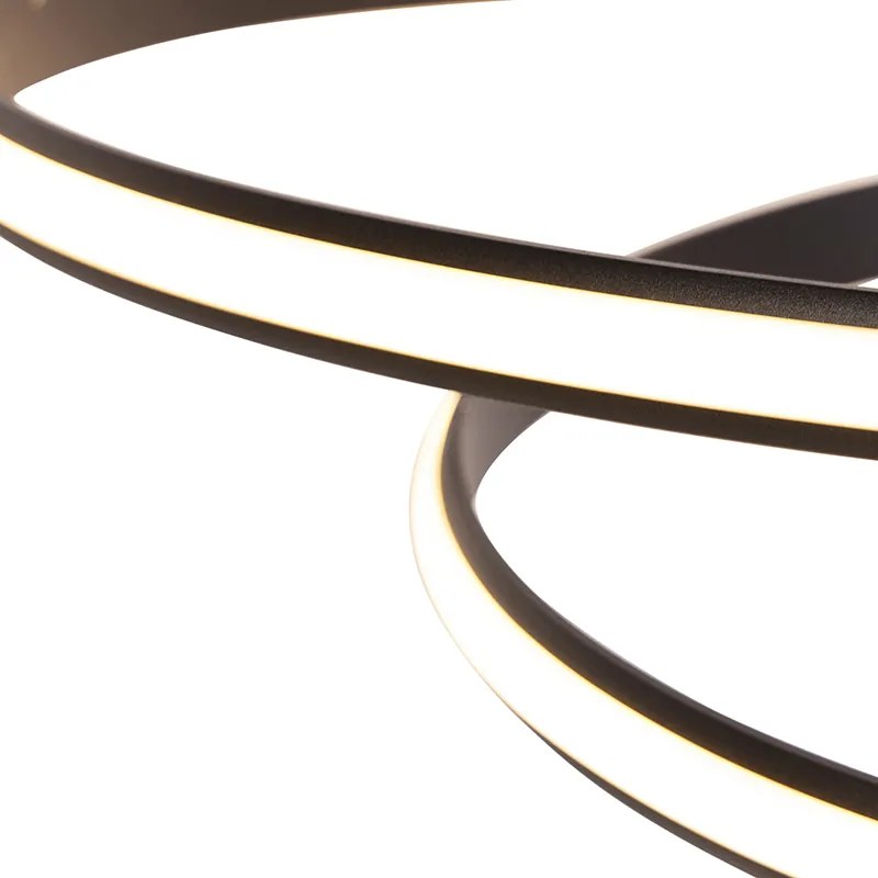 Candeeiro de suspensão moderno preto 74 cm com LED - Rowan Moderno