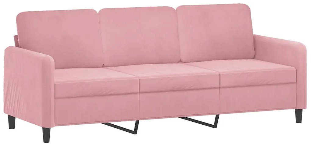 3 pcs conjunto de sofás veludo rosa