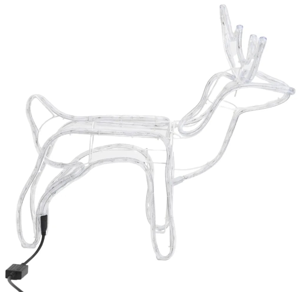 Figuras de rena de Natal 3 pcs 60x30x60 cm branco frio
