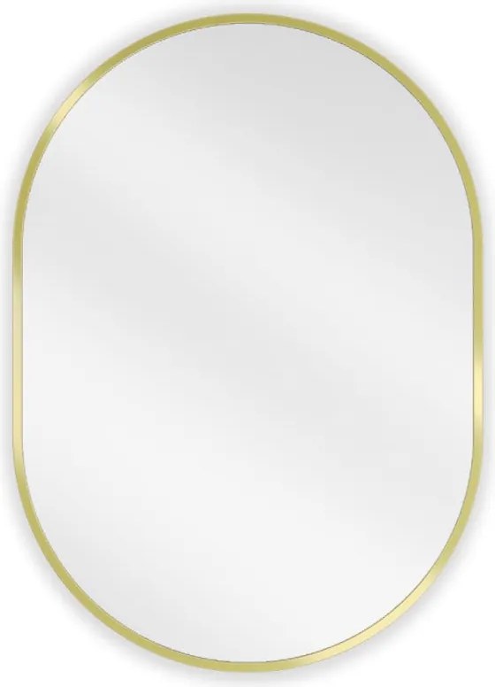 Mexen Loft espelho de casa de banho oval 70 x 50 cm, moldura dourada - 9851-070-050-000-50