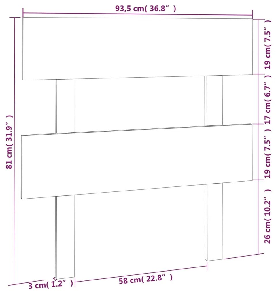 Cabeceira de cama 93,5x3x81 cm pinho maciço castanho mel