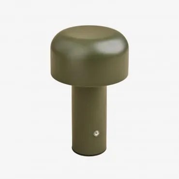 Lâmpada De Mesa Led Sem Fios Para Exterior Em Ferro Loentia Verde Azeitona Intenso - Sklum