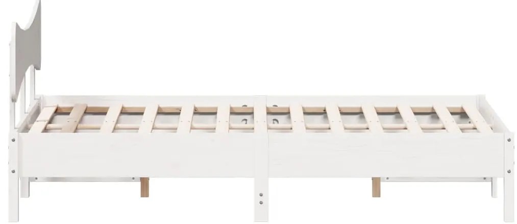 Cama sem colchão 200x200 cm madeira de pinho maciça branco