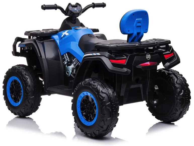 Moto 4 elétrica para crianças de 24 volts, 4x4 pneus de borracha, banco em pele Azul