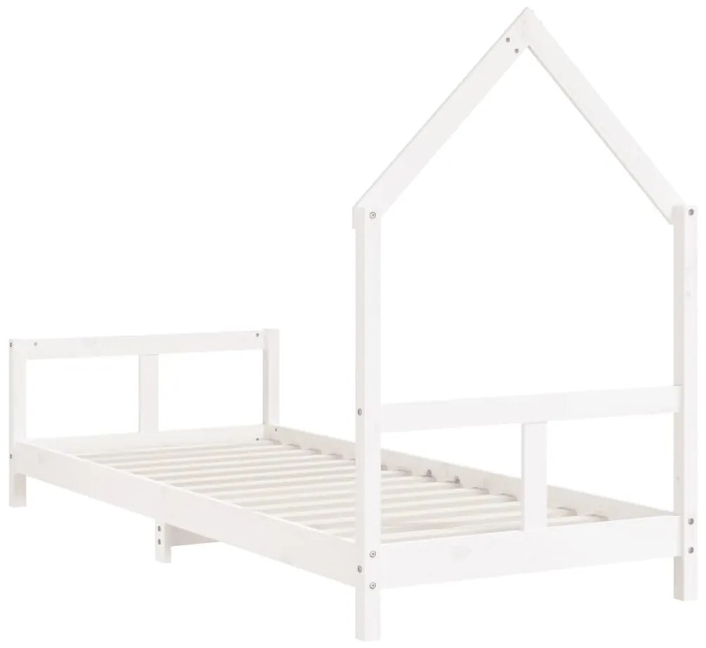 Estrutura de cama infantil 80x200 cm pinho maciço branco