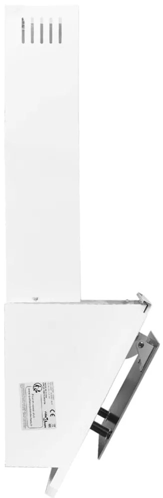 Exaustor de parede 60cm aço inoxidável e vidro temperado branco