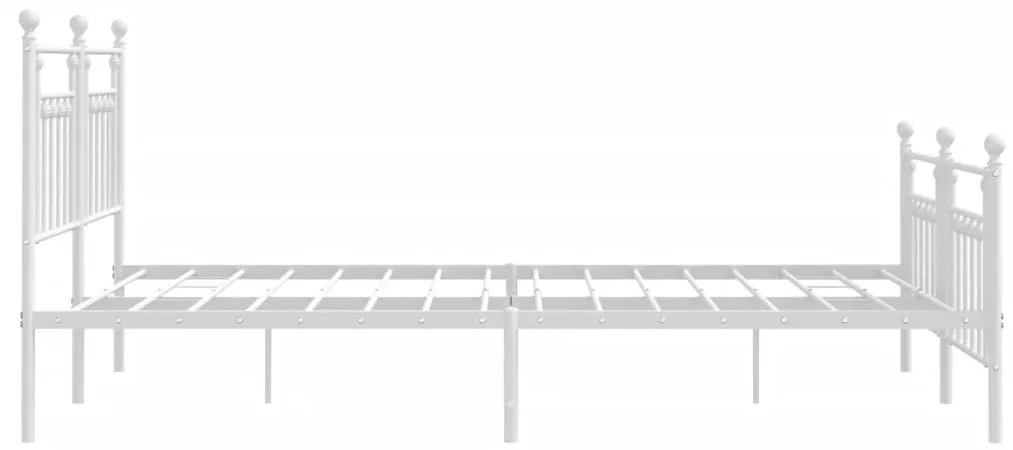 Estrutura de cama com cabeceira e pés 180x200 cm metal branco