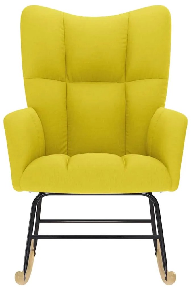 Cadeira de baloiço tecido amarelo claro