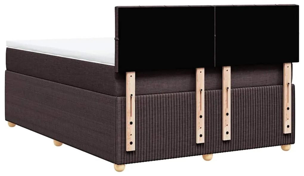 Cama com molas/colchão 140x200 cm tecido castanho-escuro