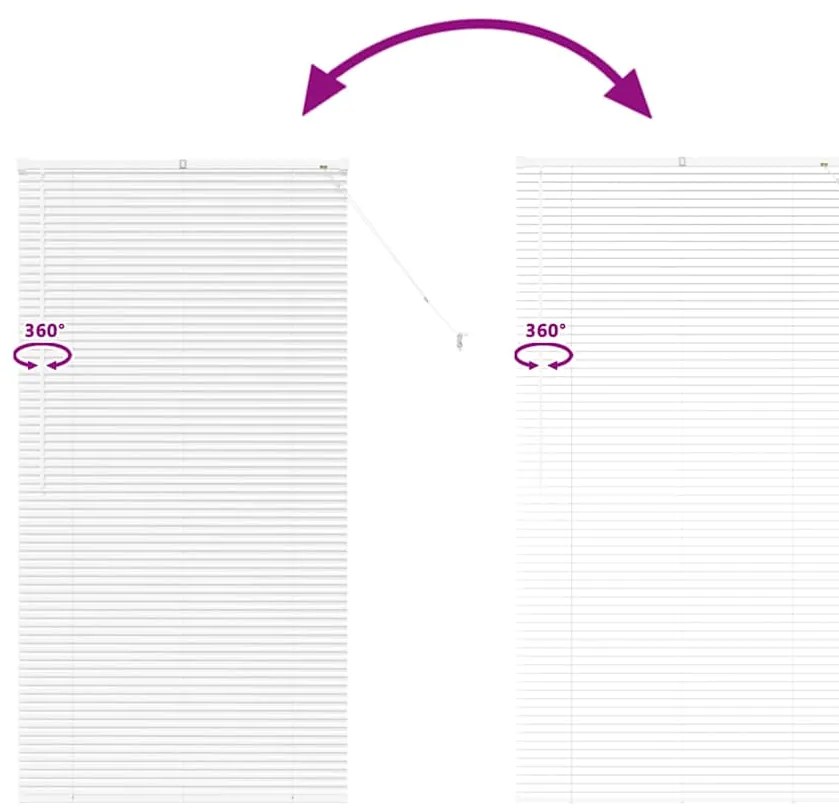 Persiana de Janela com cortinas Outros Manual Branco 80 x 130 cm Alumí