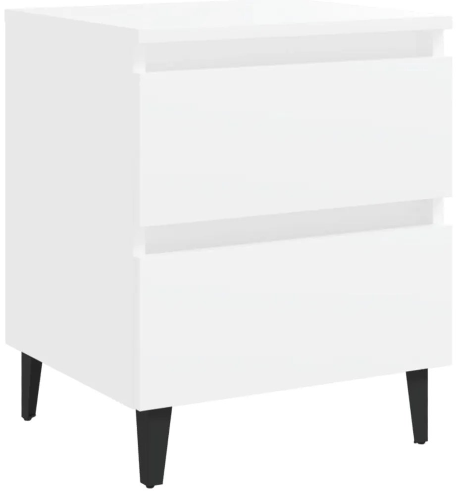 Mesas de cabeceira 2 pcs 40x35x50cm derivados de madeira branco