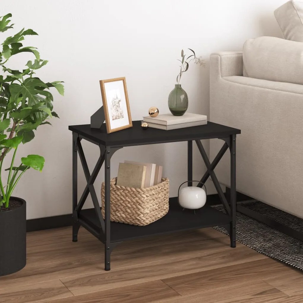 Mesa de apoio 55x38x45 cm derivados de madeira preto